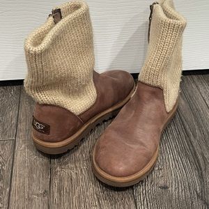 Ugg Boots Knit & Leather Sz 7.5